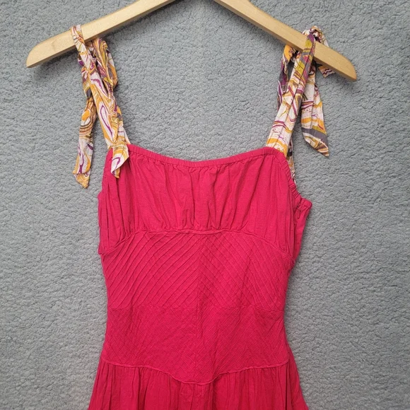 Free People Santorini Maxi Dress Sleeveless Hot Hibiscus Pink New Size 6. - Picture 5 of 14